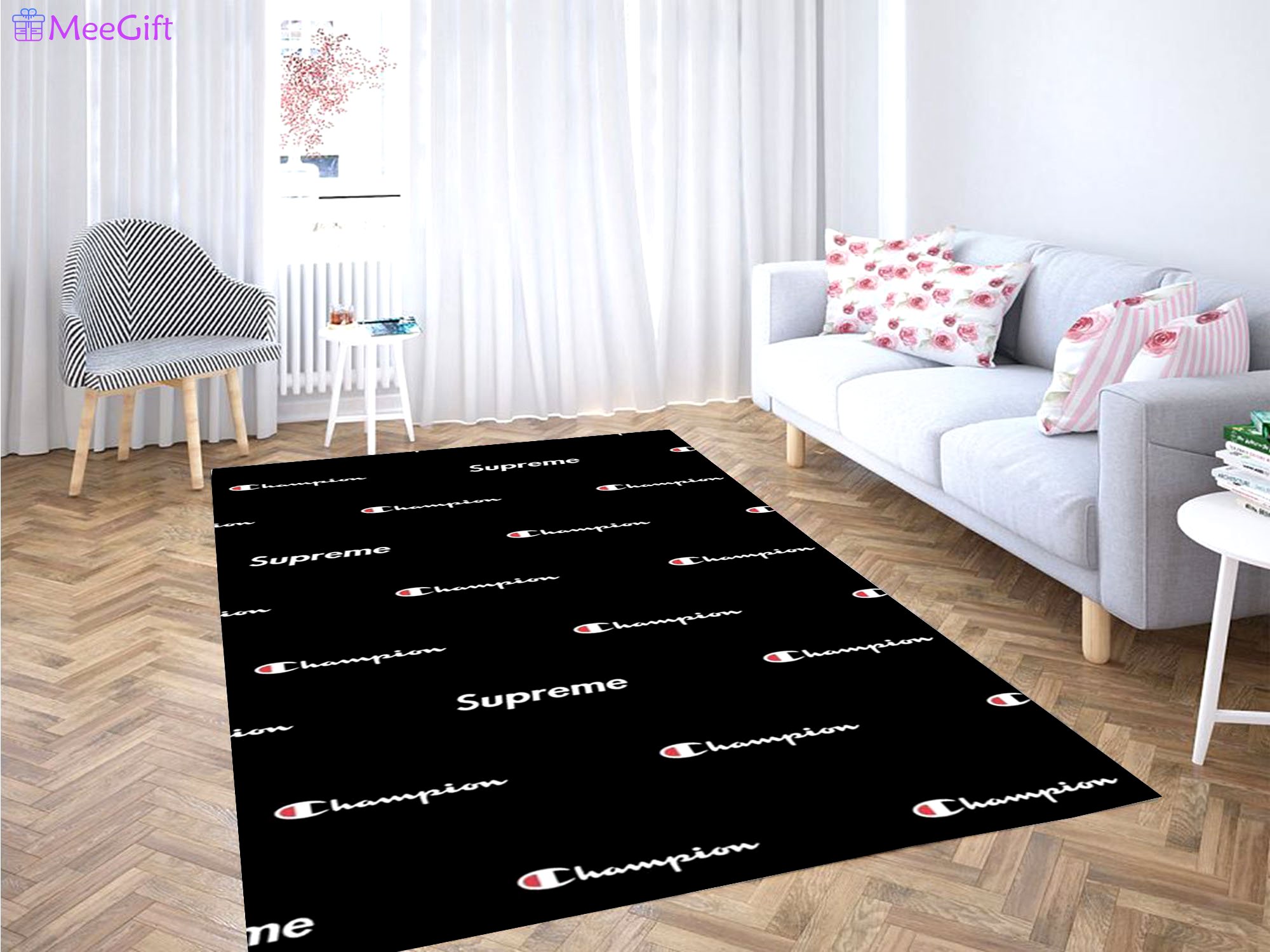 Rugs in living room and bedroom champions black wallpaper Rectangle Rug