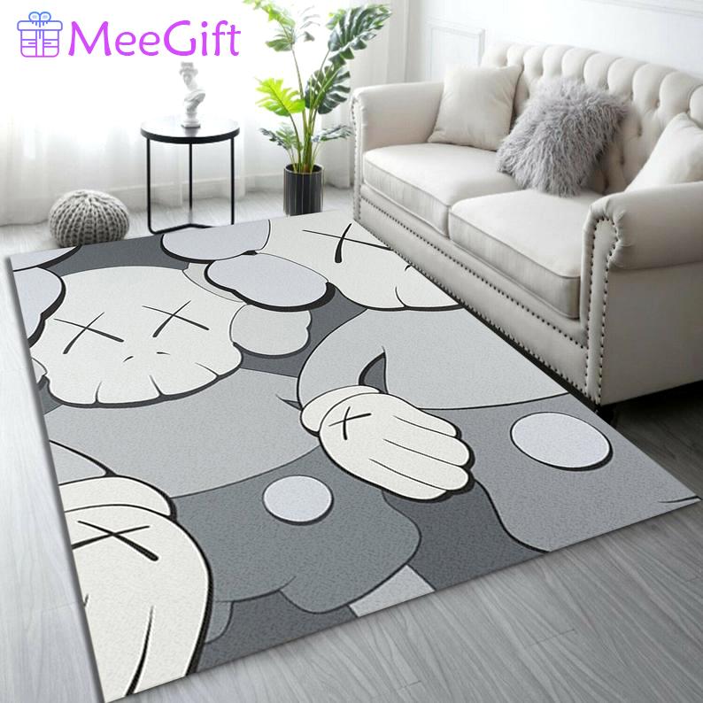 Rugs in living room and bedroom holiday grey kaws Rectangle Rug