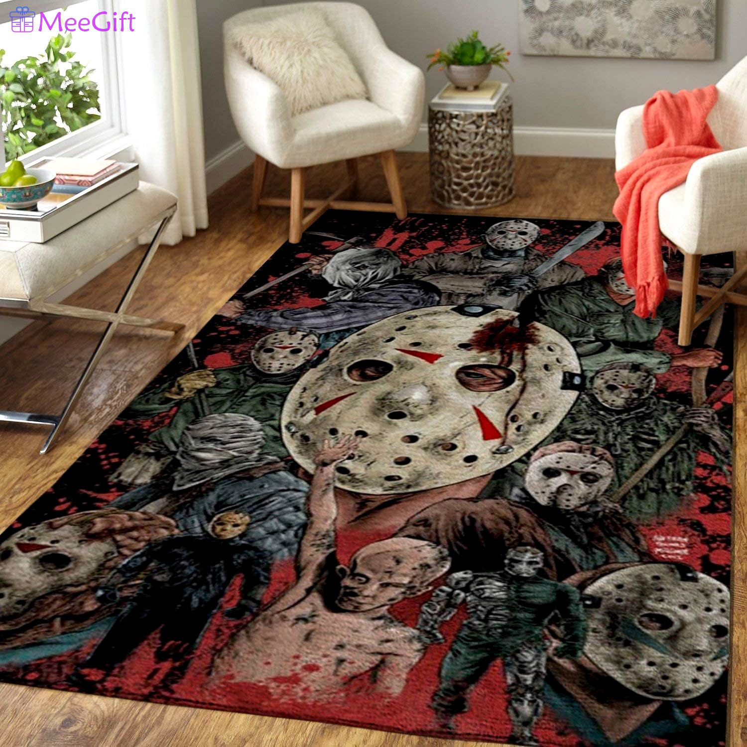 Rugs in living room and bedroom jason horror halloween carpet living room rugs Rectangle Rug