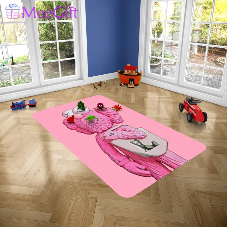 Rugs in living room and bedroom kaw pink doll monster rug - kaw rug - kaw rug- kaw carpet- kids carpet- kaw decor- boyfriend gift- boy room decor- hypebeast kaw rug Rectangle Rug