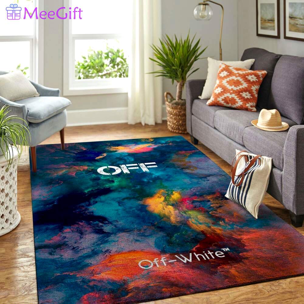 Rugs in living room and bedroom off white area rug hypebeast fashion brand living room carpet rug regtangle carpet floor decor home decor Rectangle Rug