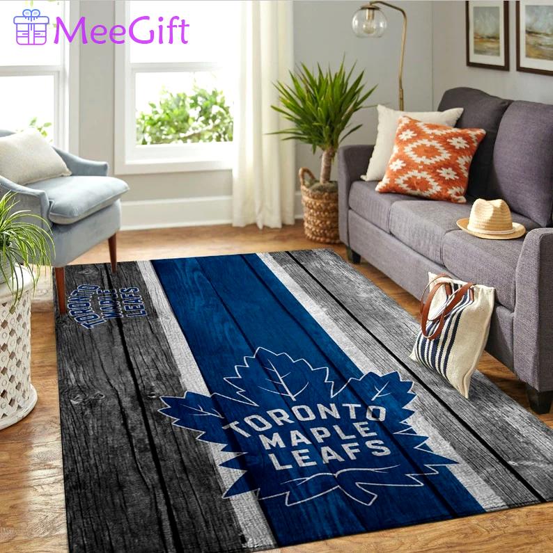 Rugs in living room and bedroom toronto maple leafs rug - blue and white leaf carpet - modern living room home decor- rug best gift idea- retro toronto maple leafs rug- Rectangle Rug