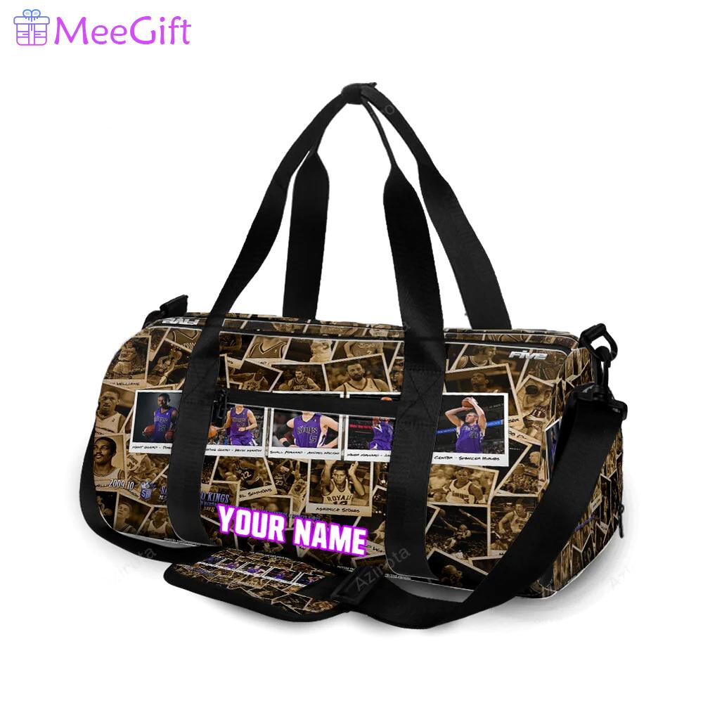 Sacramento kings collage picture team personalized name travel bag gym bag 2343 Travel Bag