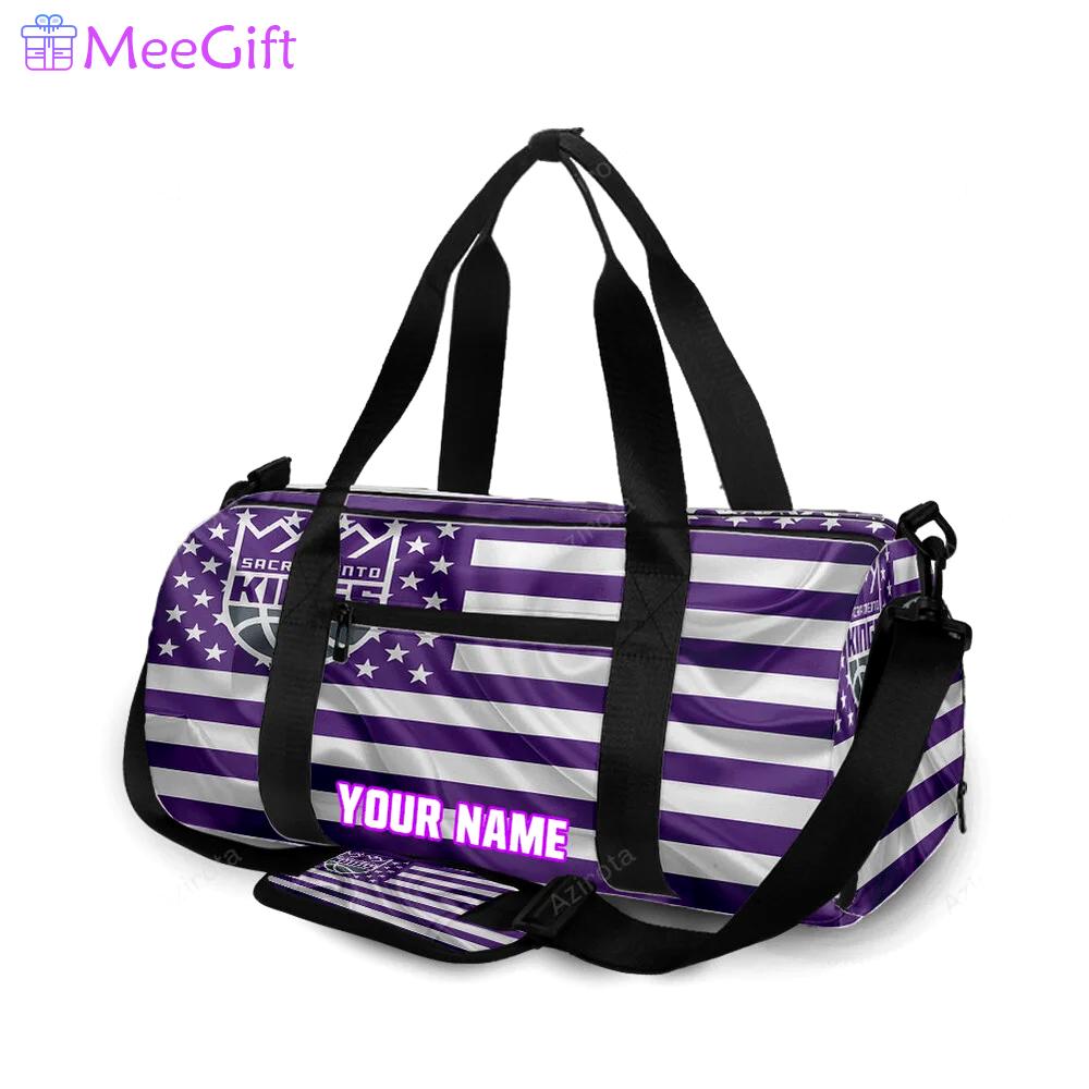 Sacramento kings emblem flag3 personalized name travel bag gym bag 2273 Travel Bag