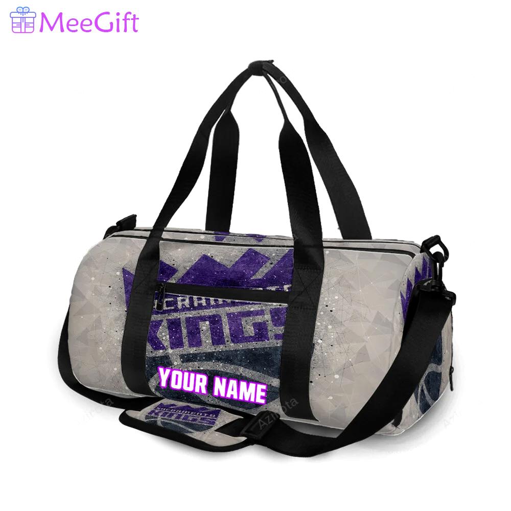 Sacramento kings emblem texture shape personalized name travel bag gym bag 2386 Travel Bag