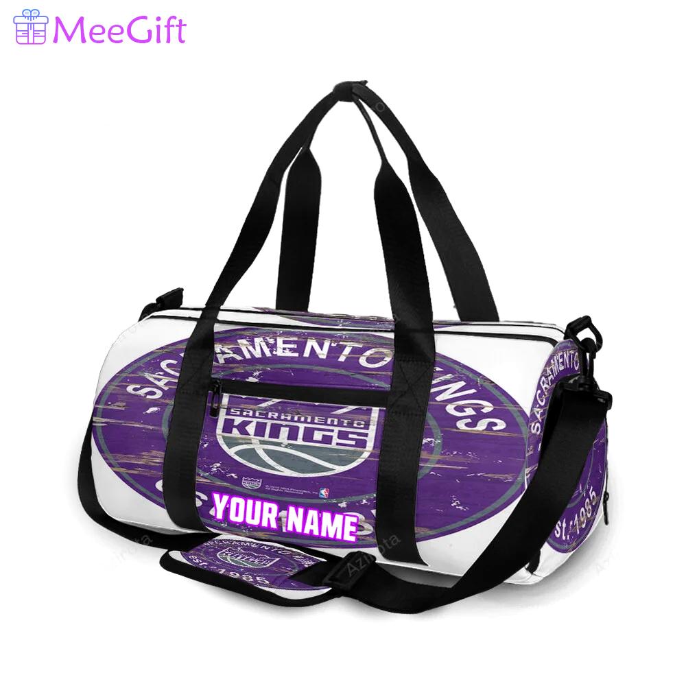 Sacramento kings emblem vintage personalized name travel bag gym bag 2247 Travel Bag