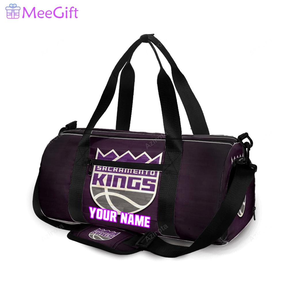 Sacramento kings emblem wood3 personalized name travel bag gym bag 2336 Travel Bag