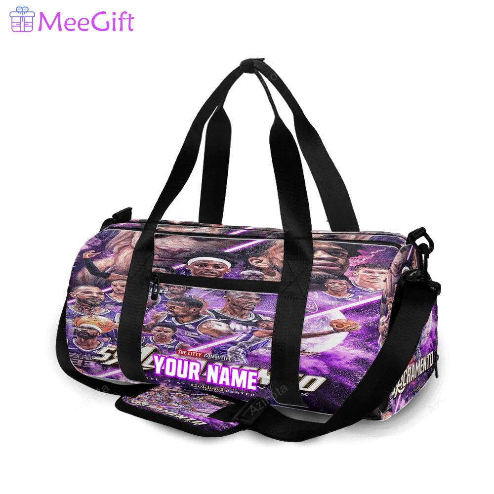 Sacramento kings poster personalized name travel bag gym bag 2382 Travel Bag