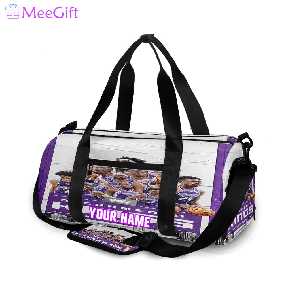 Sacramento kings team texture 2019 season personalized name travel bag gym bag 2287 Travel Bag