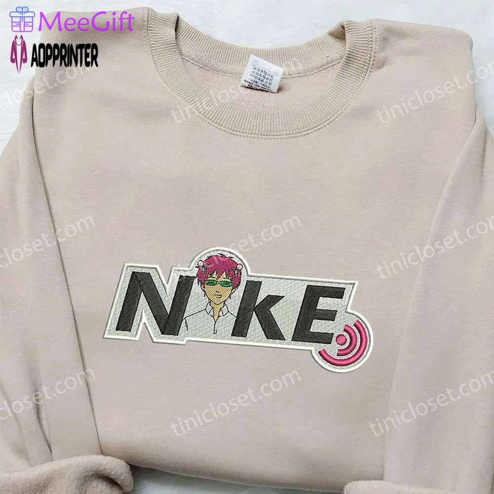 Saiki kusuo x nike embroidered sweatshirt: unique collaboration with saiki kusuo no sai nan nike inspired shirt Embroidered Shirt