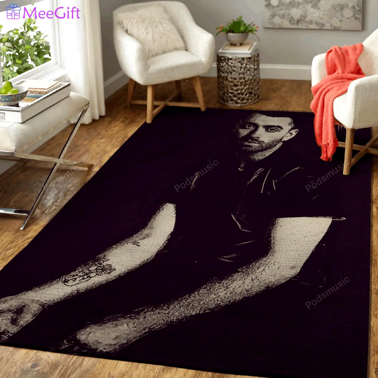 Sam smith 21 music art for fans area rug living room carpet rug regtangle carpet floor decor home decor Rectangle Rug