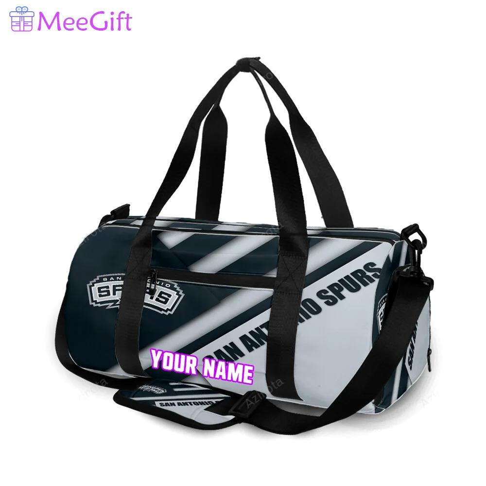 San antonio spurs black white personalized name travel bag gym bag 2384 Travel Bag