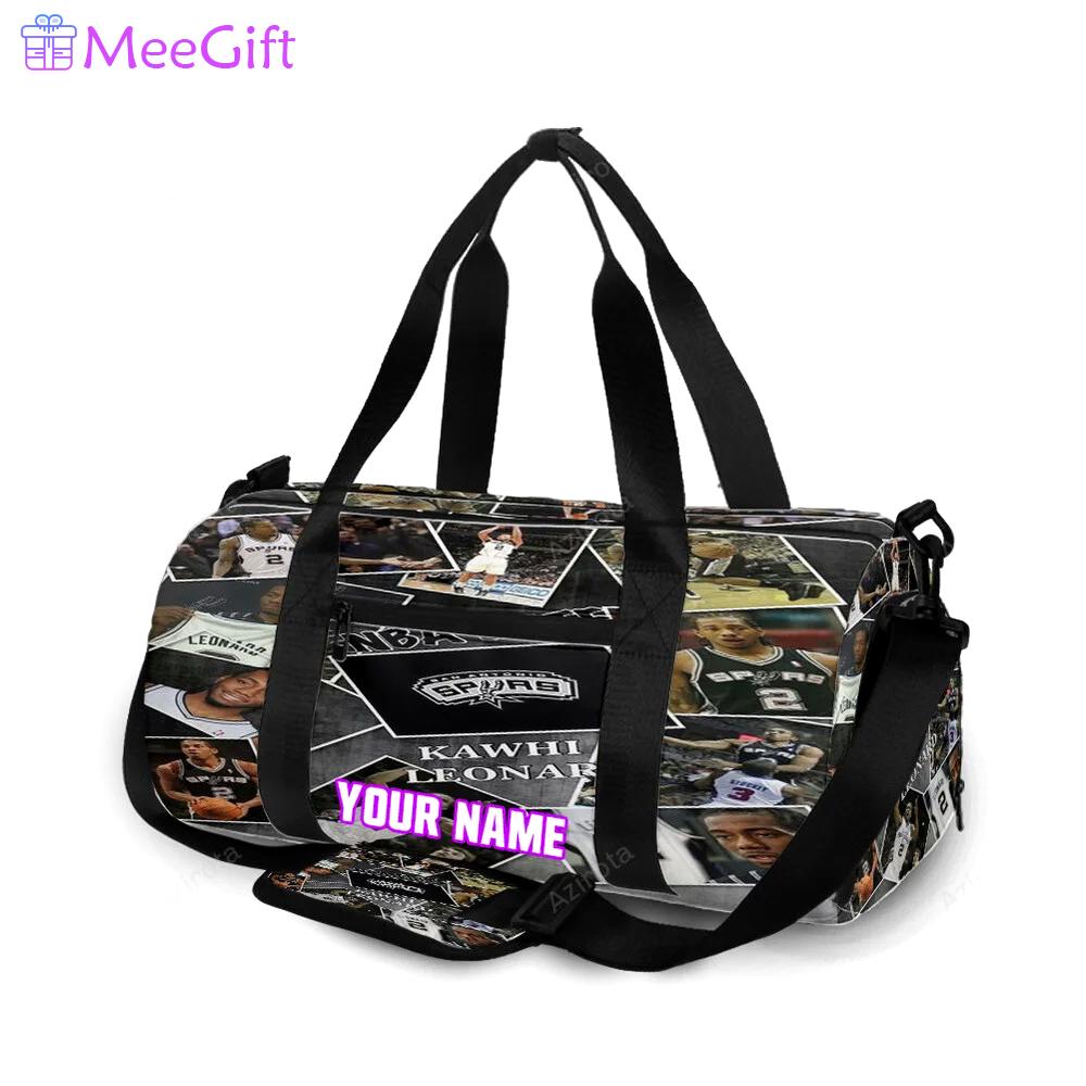 San antonio spurs kawhi leonard3 personalized name travel bag gym bag 2304 Travel Bag