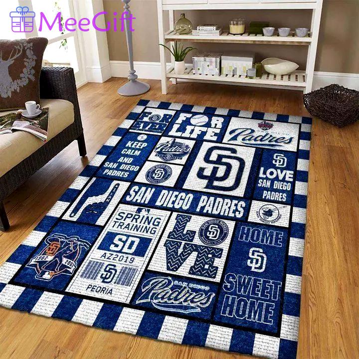 San diego padres area rug mlb baseball team logo carpet living room rugs v5573 Rectangle Rug