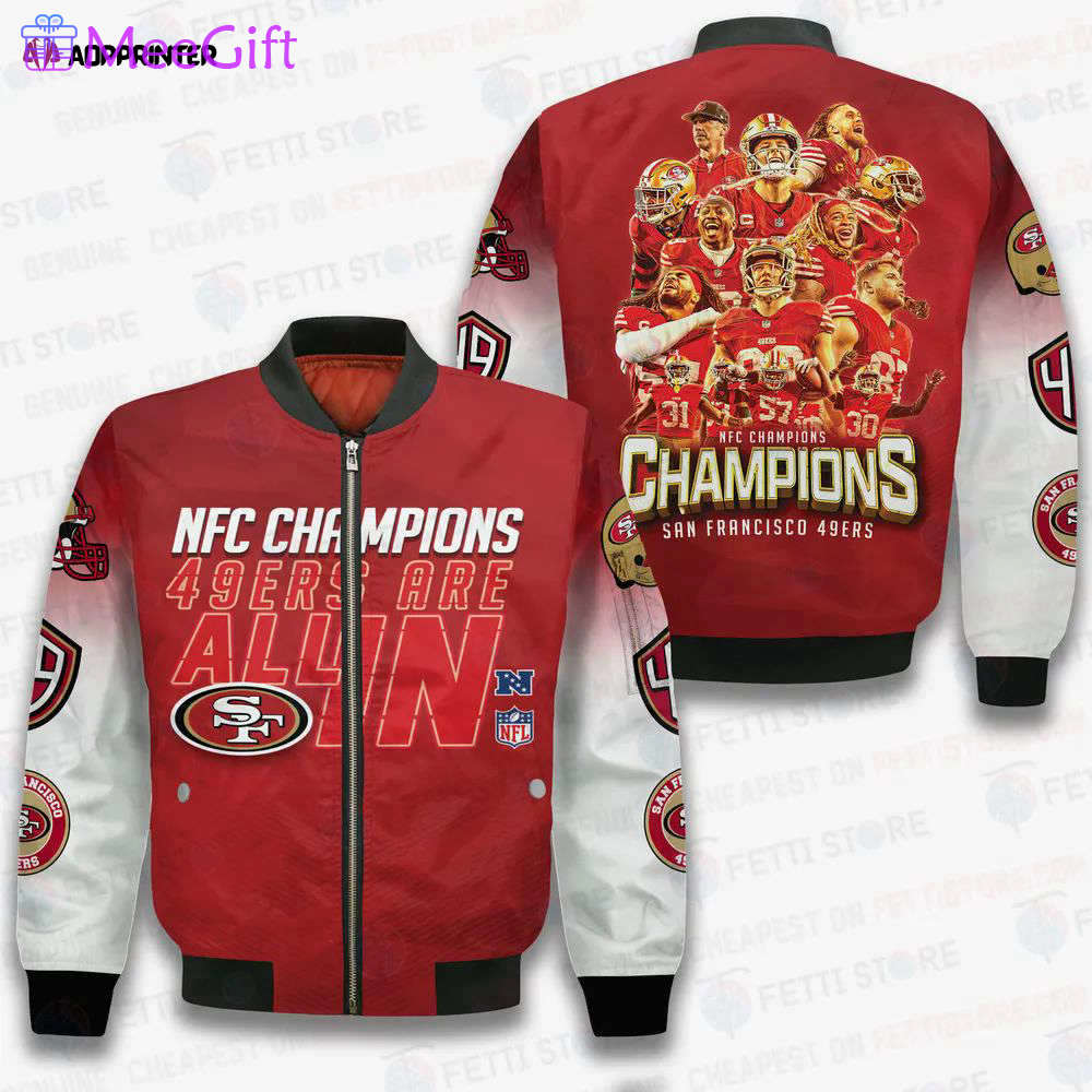 San francisco 49ers nfc champions design bomber jacket sfat v6 Bomber Jacket