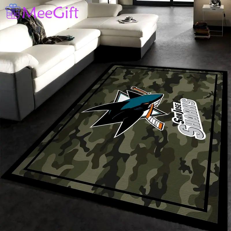 San jose sharks nhl 1 area rug living room and bedroom rug regtangle carpet Rectangle Rug