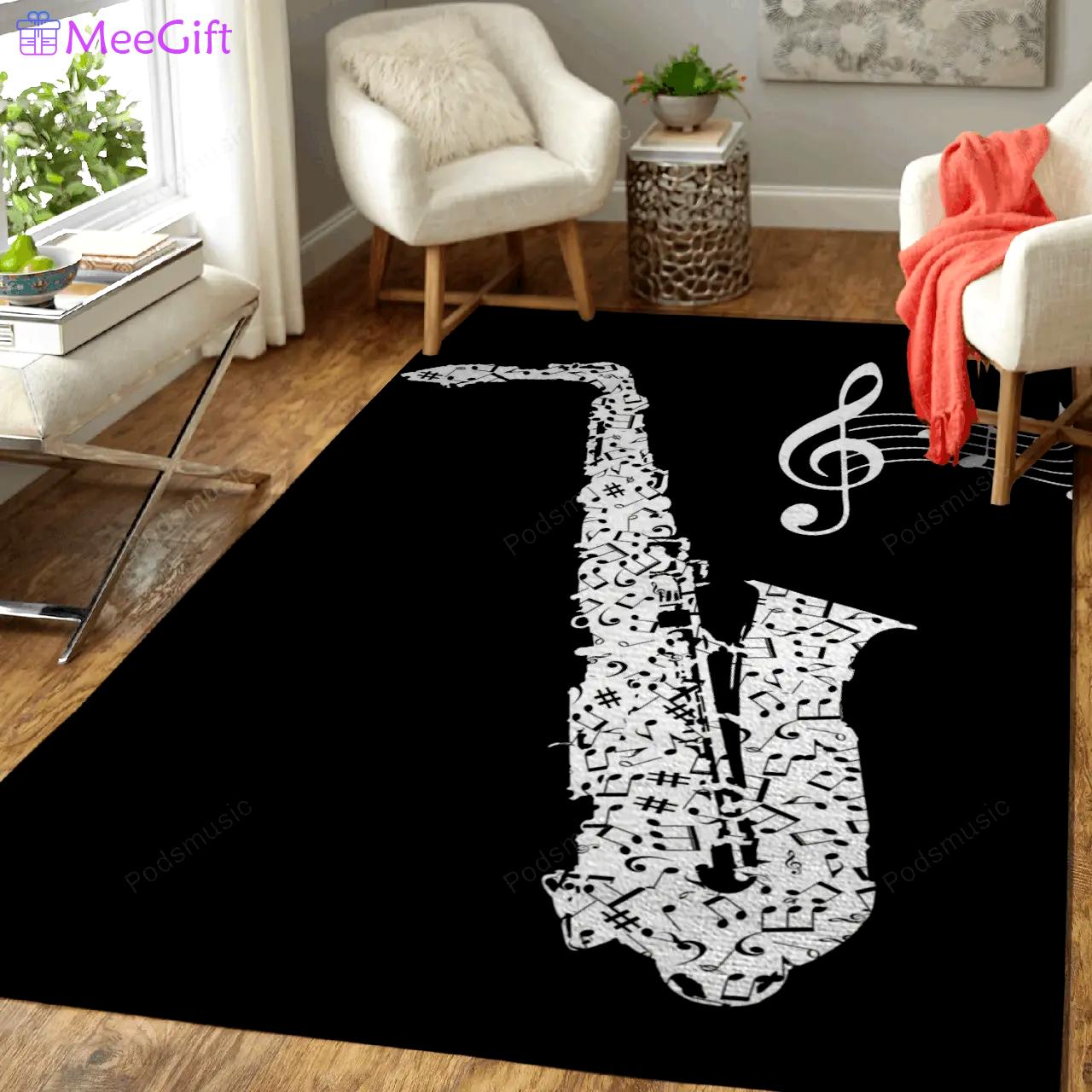 Saxophone music instrument music art for fans area rug living room carpet rug regtangle carpet floor decor home decor Rectangle Rug