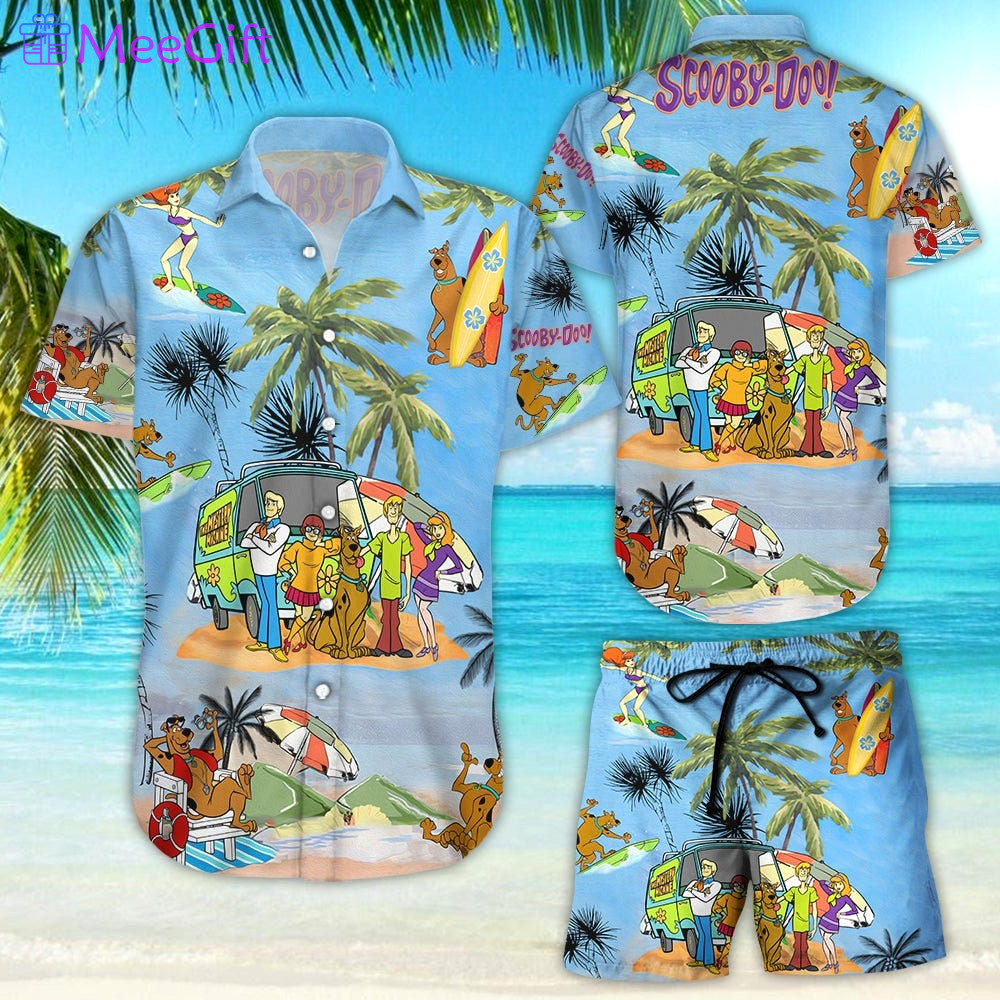 Scooby doo cartoon hawaiian shirt Hawaii Shirt Shorts & Flip Flops