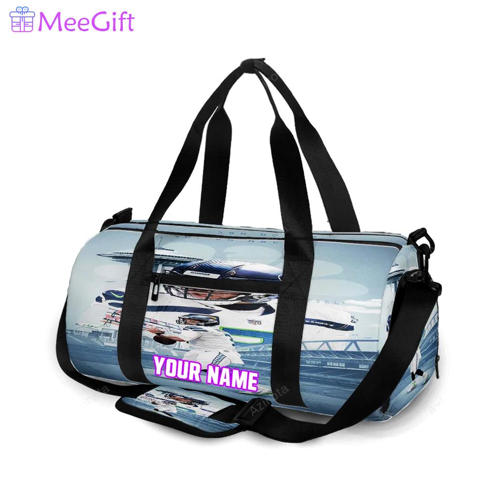 Seattle seahawks russell wilson1 personalized name travel bag gym bag 1835 Travel Bag