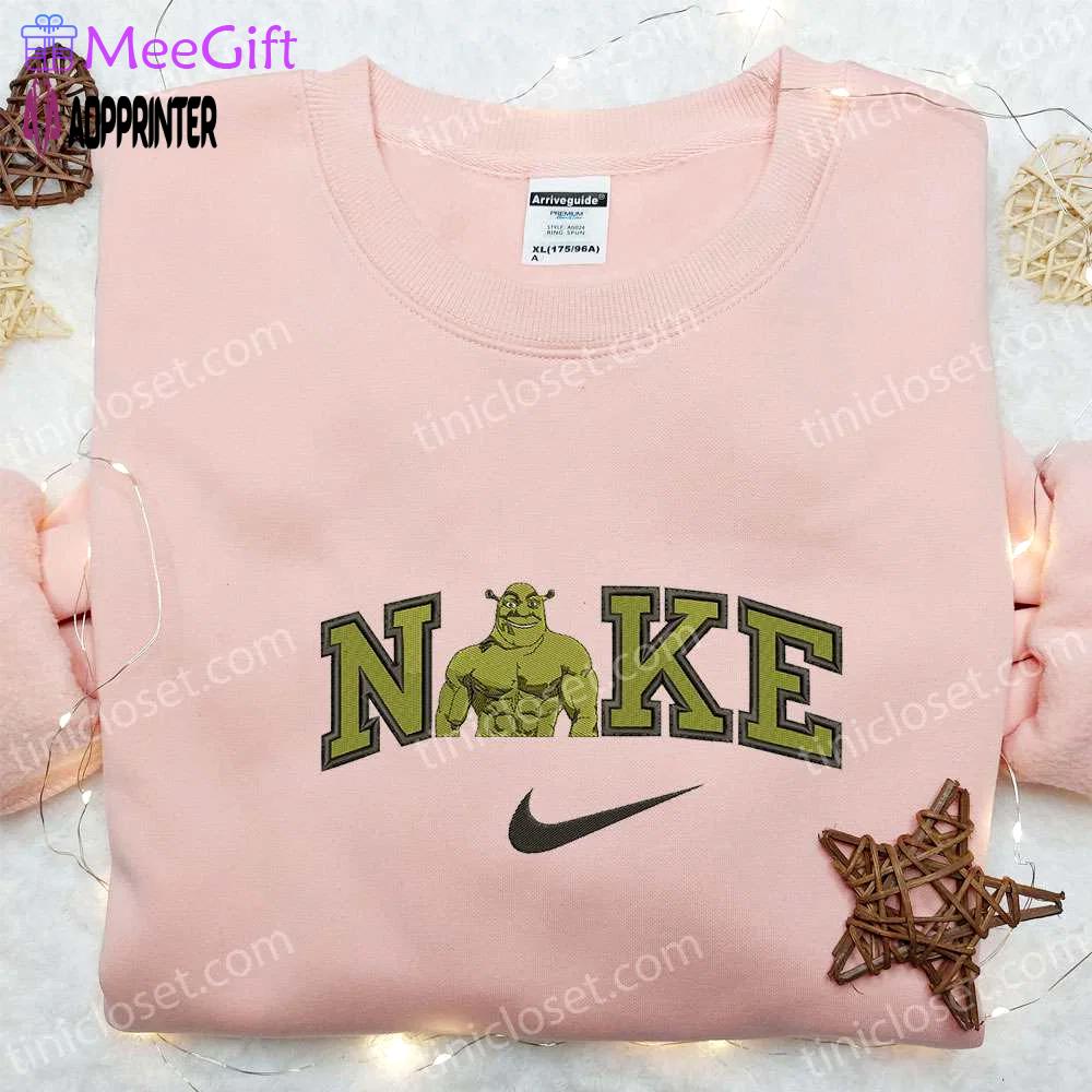 Shrek x nike & disney characters embroidered sweatshirt – custom hoodie Embroidered Shirt