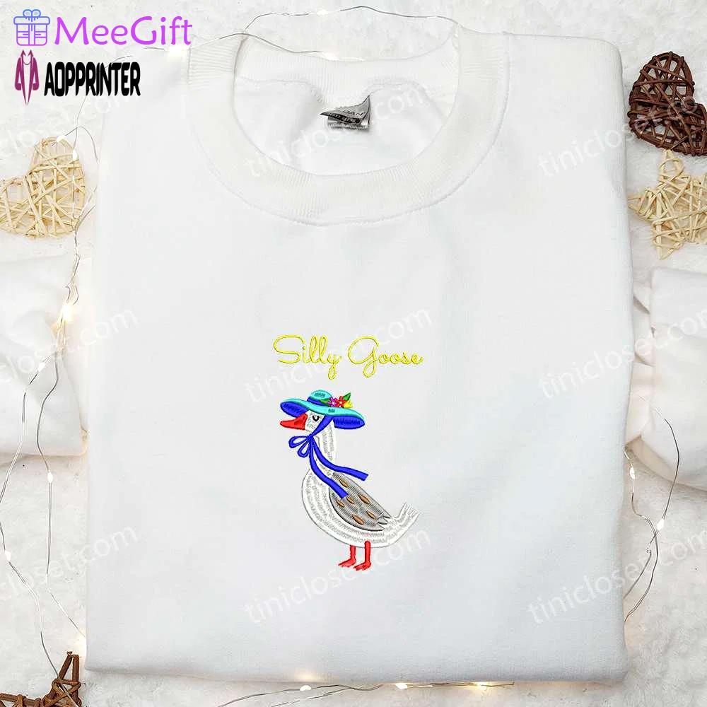 Silly goose animal & funny embroidered shirt: unique & playful designs! Embroidered Shirt