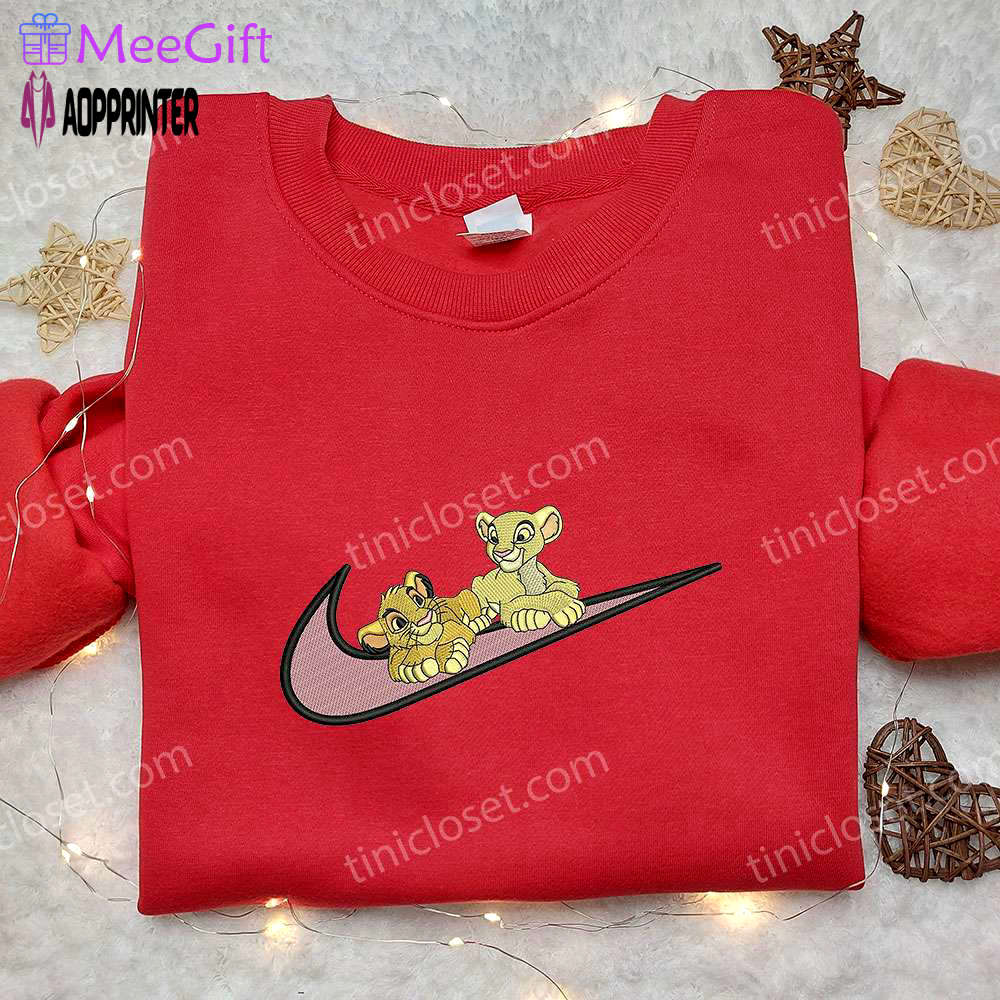 Simba and nala x nike embroidered sweatshirt – the lion king disney shirt Embroidered Shirt