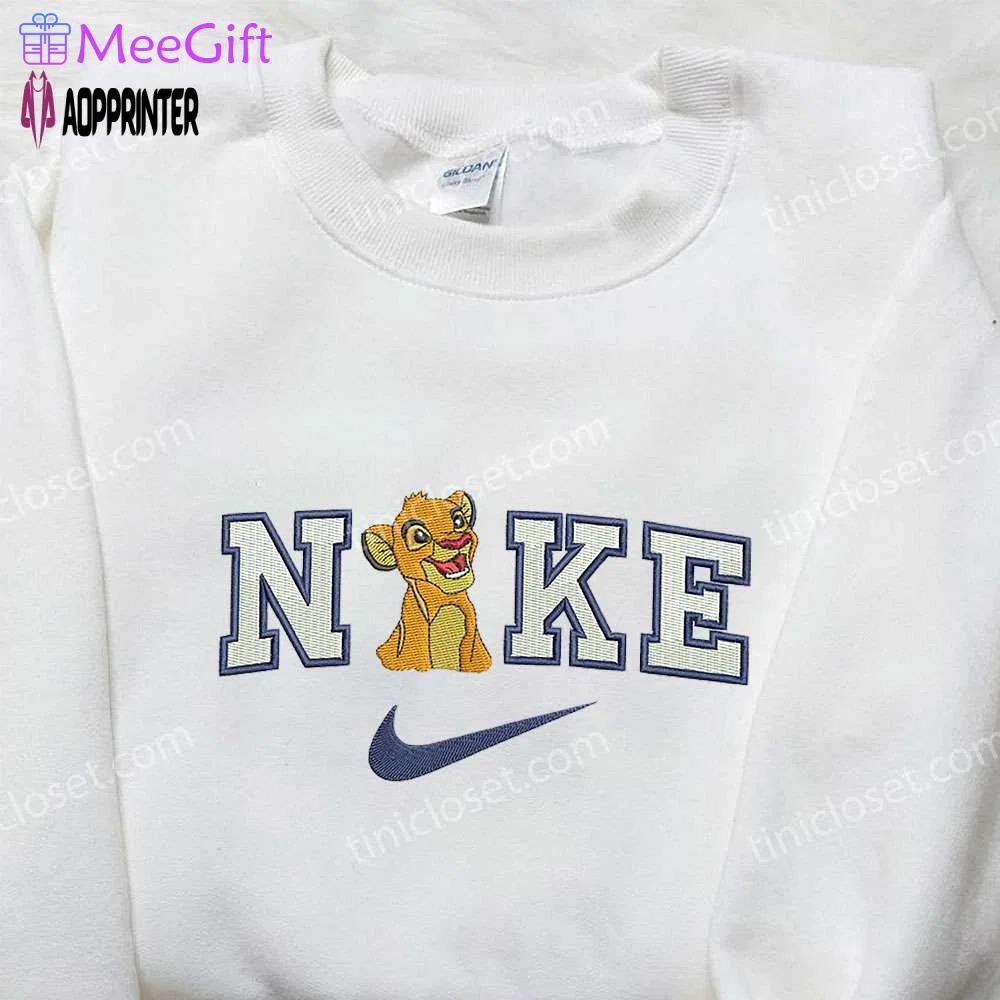 Simba x nike embroidered sweatshirt: lion king disney inspired shirt Embroidered Shirt