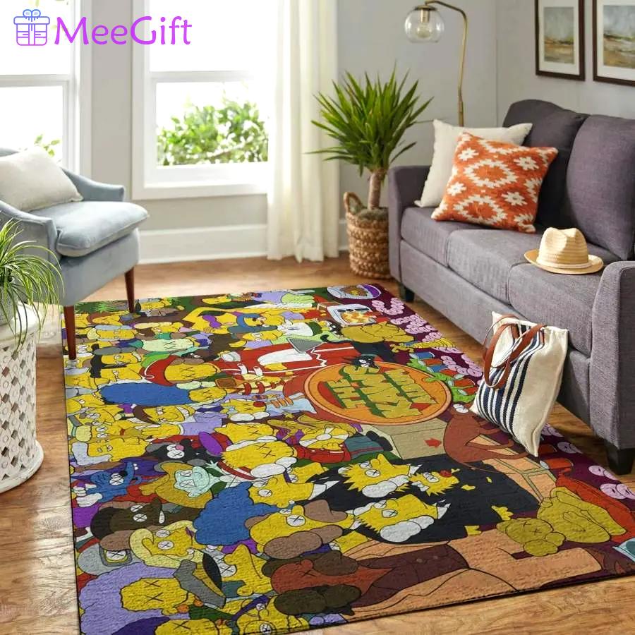 Simpson family cartoon area rug living room rug home decor 2003276 Rectangle Rug