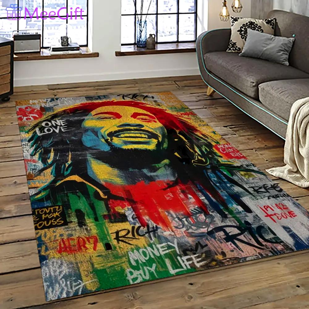 Singer bob marley music carpet rectangle area rug for living room bedroom decor bm26 Rectangle Rug