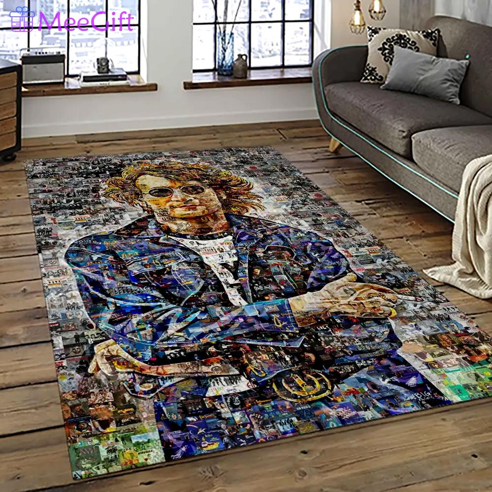 Singer john lennon music carpet rectangle area rug for living room bedroom decor jl03 Rectangle Rug