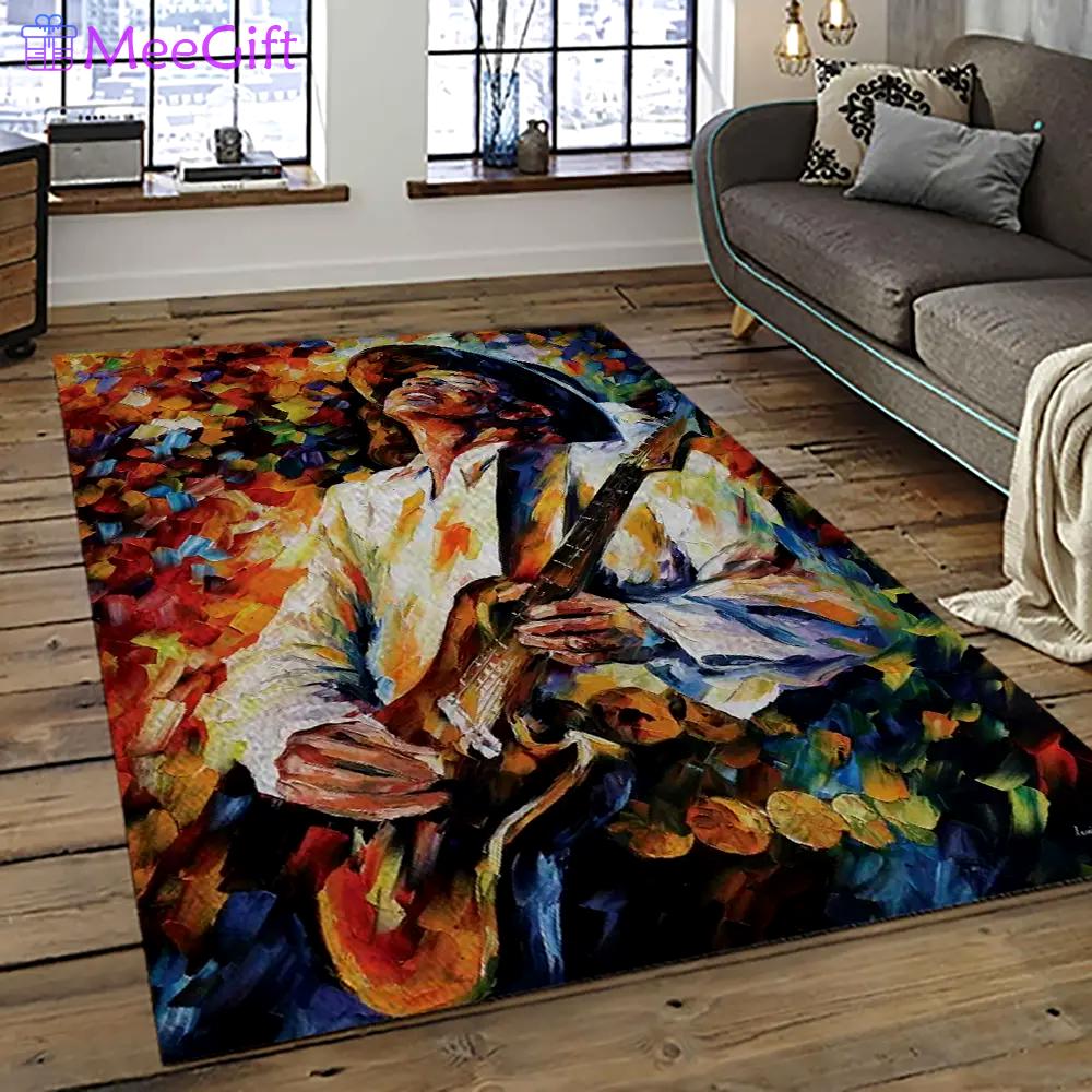 Singer stevie ray vaughan music carpet rectangle area rug for living room bedroom decor srv23 Rectangle Rug