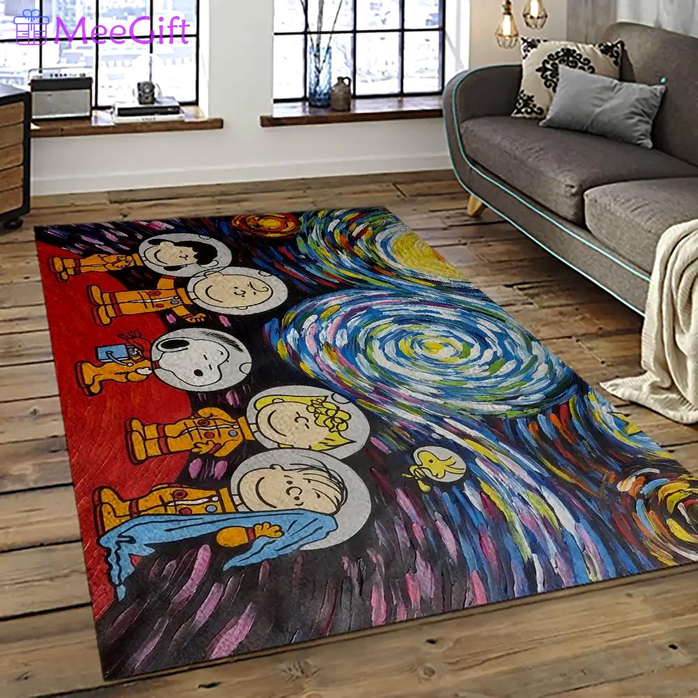 Snoopy cartoon movie carpet rectangle area rug for living room bedroom decor snp1 Rectangle Rug