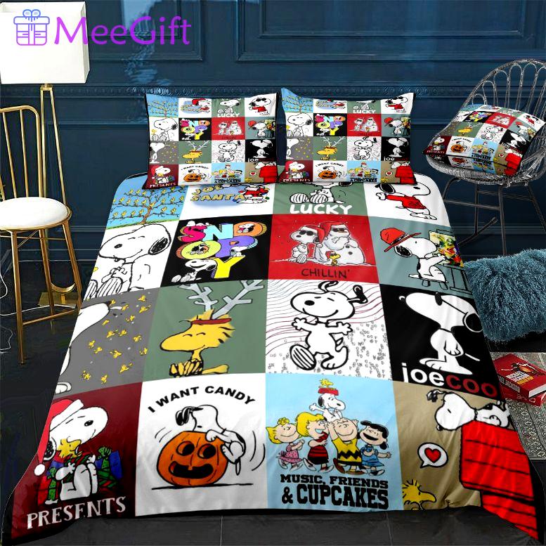 Snoopy christmas snoopy lover bedding set Bedding Sets