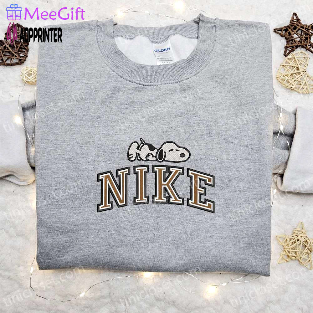 Snoopy tired x nike embroidered sweatshirt & peanuts disney plus shirt: best gift ideas for all occasions Embroidered Shirt
