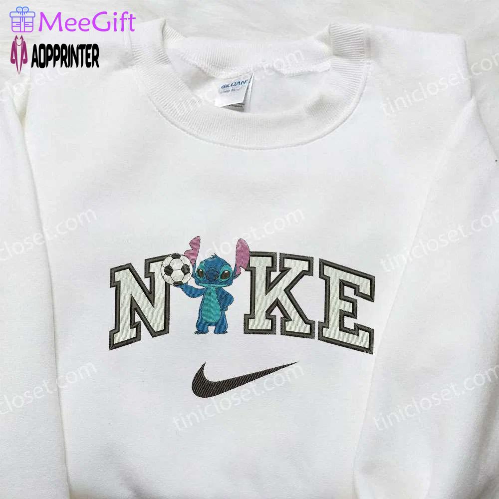 Soccer stitch x nike embroidered sweatshirt & lilo and stitch shirt nike inspired embroidery Embroidered Shirt