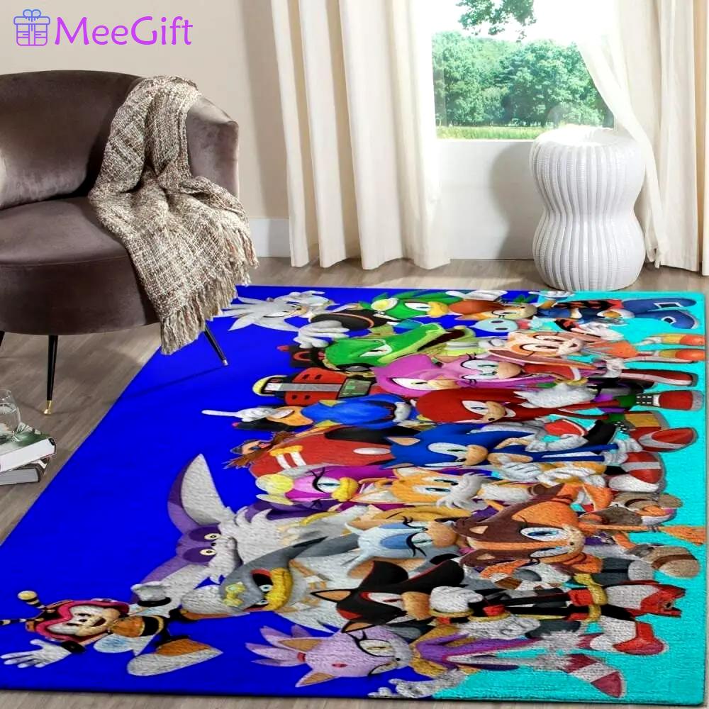 Sonic the hedgehog area rug gaming carpet gamer living room rugs rug regtangle carpet floor decor home decor v982 Rectangle Rug