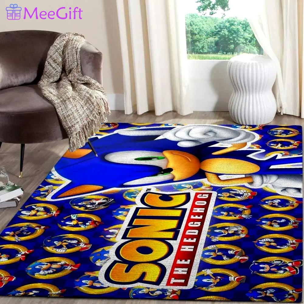 Sonic the hedgehog area rug gaming carpet gamer living room rugs rug regtangle carpet floor decor home decor v997 Rectangle Rug