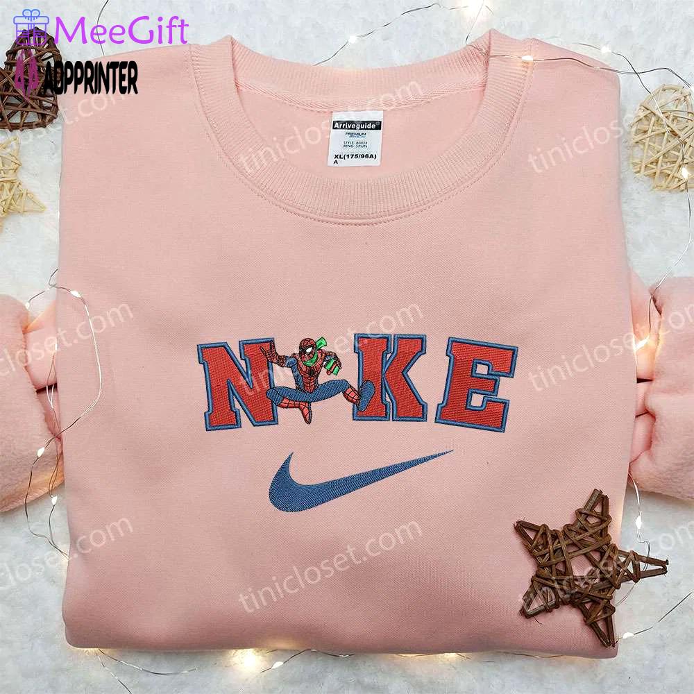 Spider-man xmas x nike embroidered sweatshirt – movie inspired shirt Embroidered Shirt