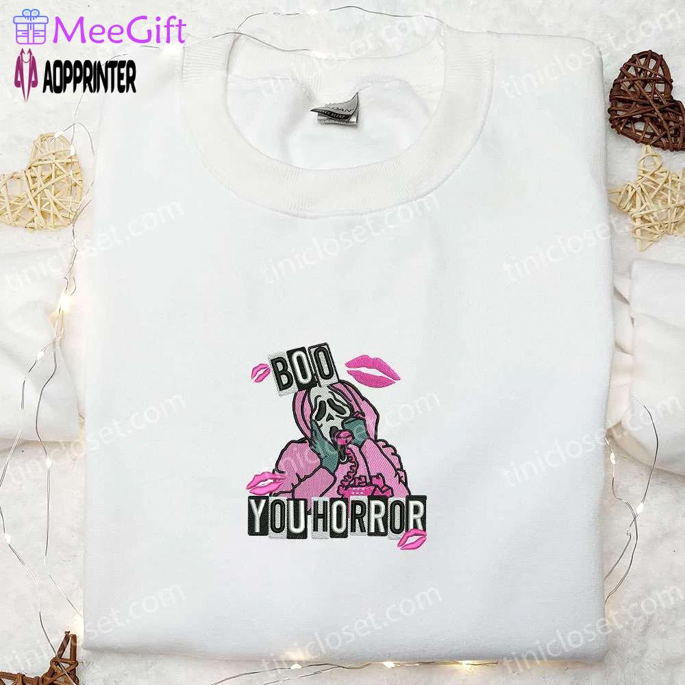 Spooktacular horror embroidered shirt: perfect halloween gift idea Embroidered Shirt