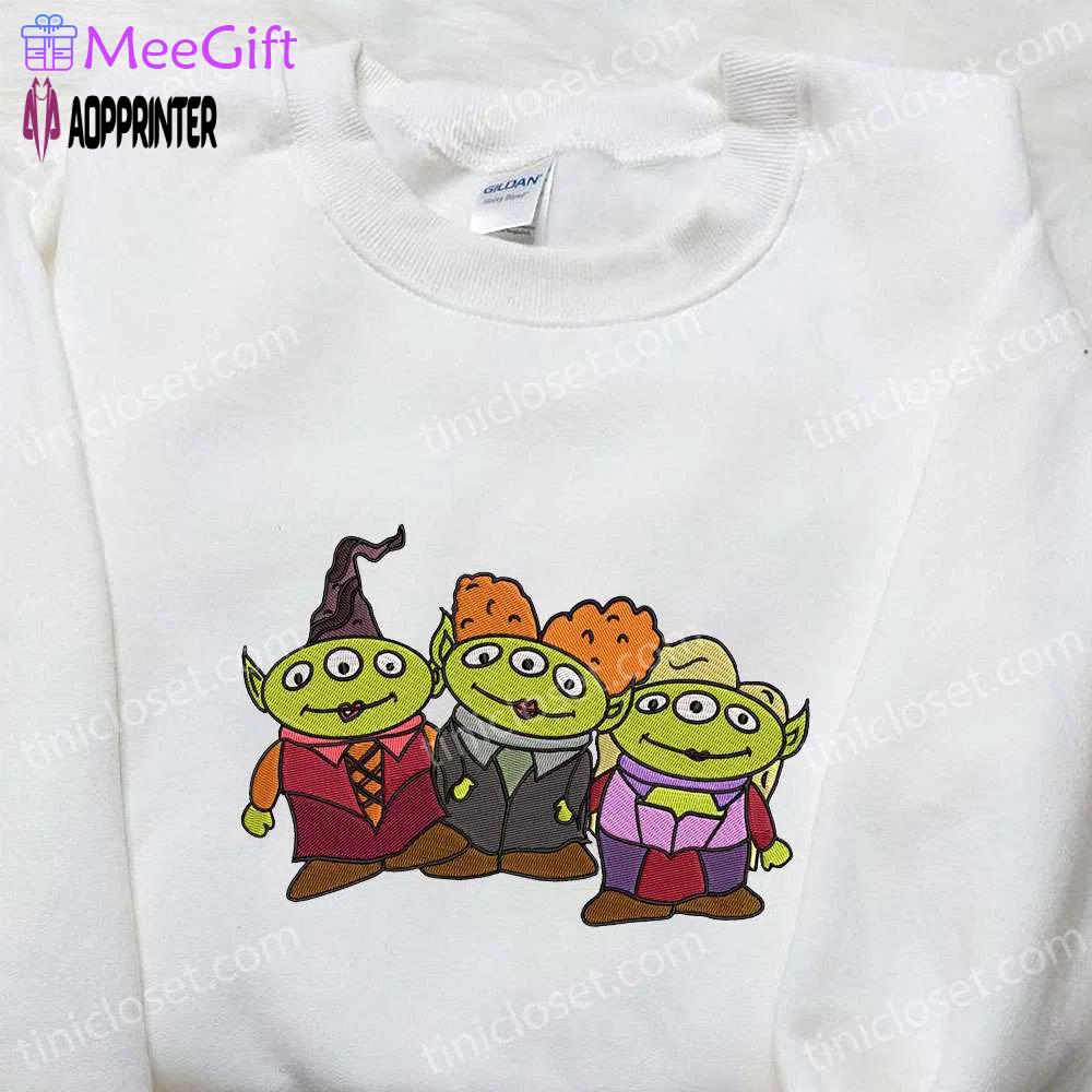 Spooktacular little green aliens halloween embroidered shirt – best family halloween gift Embroidered Shirt