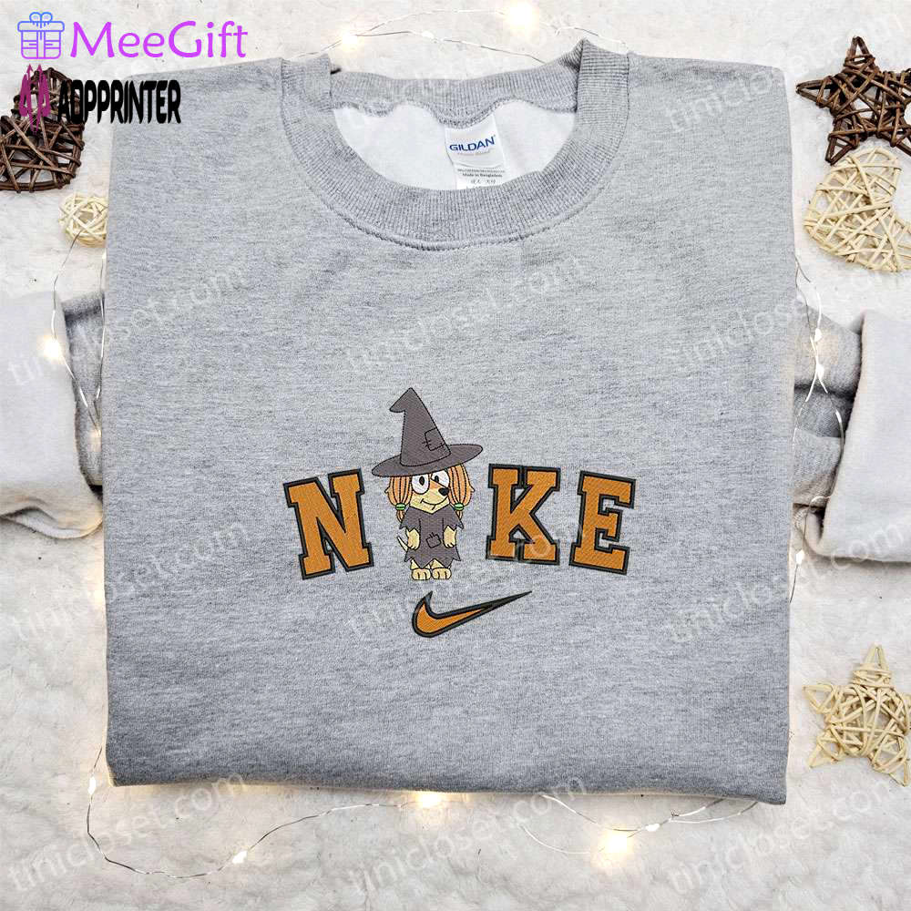 Spooktacular nike x halloween bluey dog embroidered shirt: best family halloween gift! Embroidered Shirt