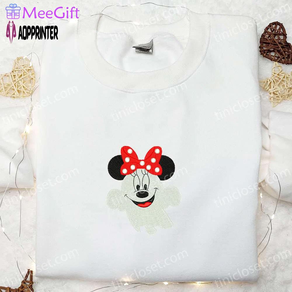 Spooky boo minnie embroidered shirt: perfect disney halloween gift Embroidered Shirt