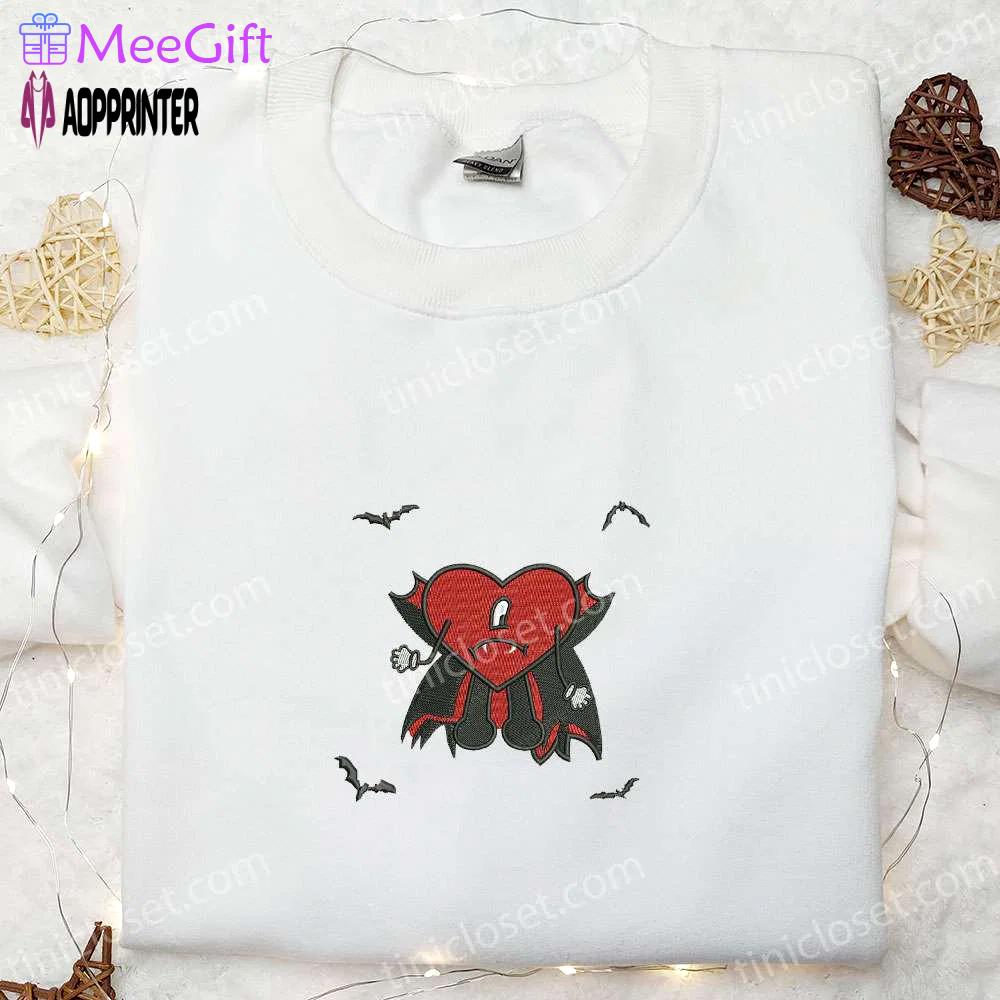 Spooky dracula bad bunny embroidered shirt – perfect halloween gift! Embroidered Shirt