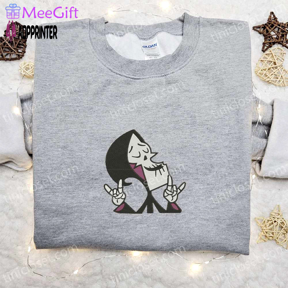Spooky grim smile ghost embroidered shirt – perfect halloween gift for family spirit halloween t-shirts Embroidered Shirt