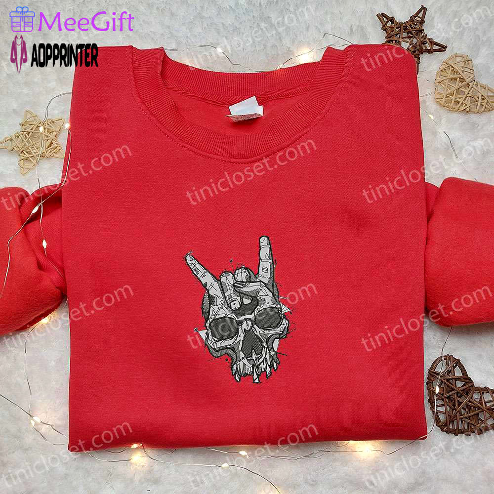 Spooky handskull embroidered shirt: cool halloween design Embroidered Shirt