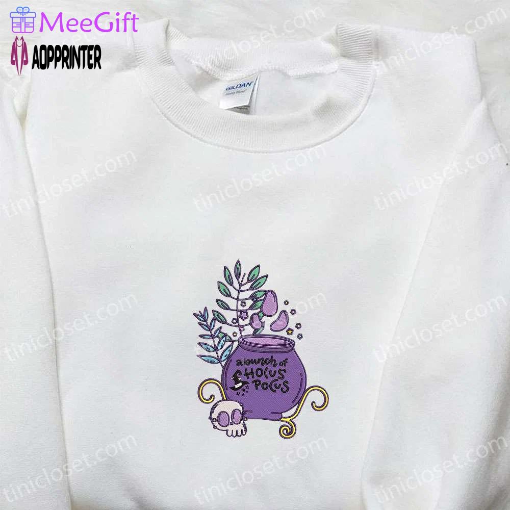 Spooky hocus pocus embroidered sweatshirt: best halloween gift! Embroidered Shirt