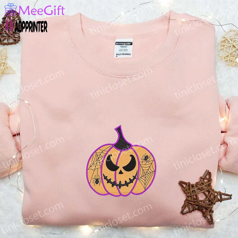 Spooky jack o lantern pumpkin shirt & hoodie – best halloween gift ideas Embroidered Shirt