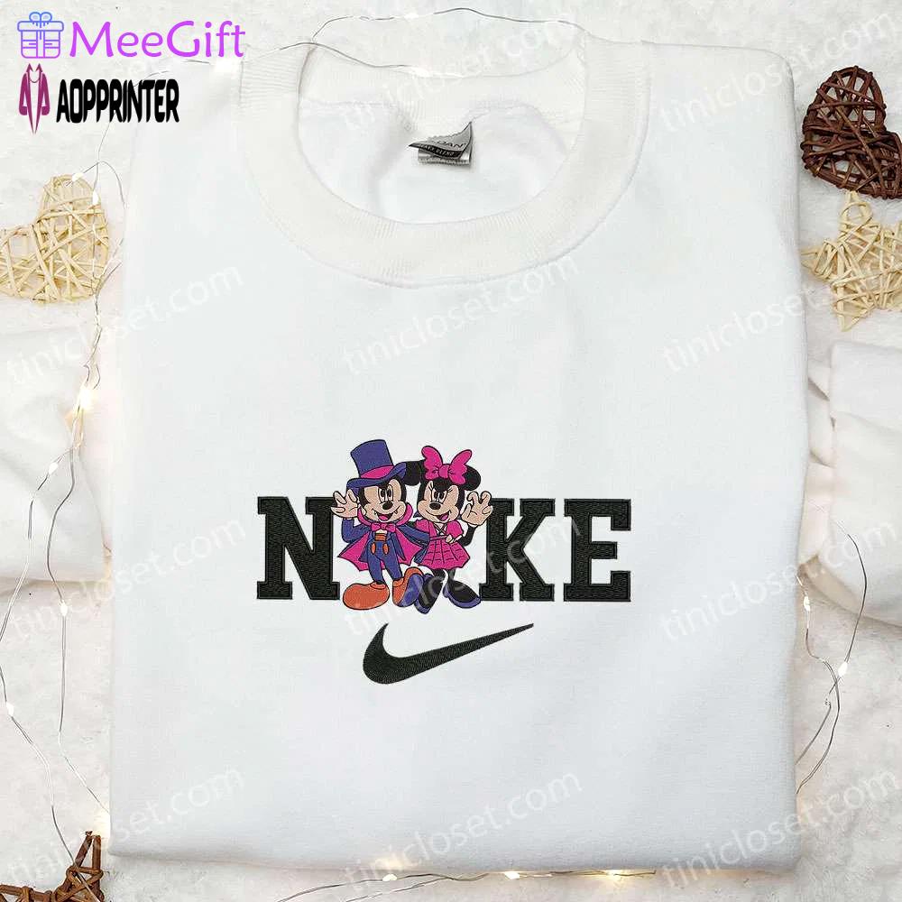 Spooky style: nike x halloween mickey minnie embroidered shirt cute sweatshirt & custom hoodie Embroidered Shirt