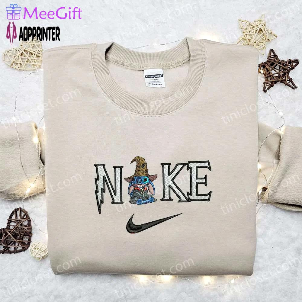 Stitch wizard x nike embroidered hoodie & shirt: best halloween gift ideas Embroidered Shirt
