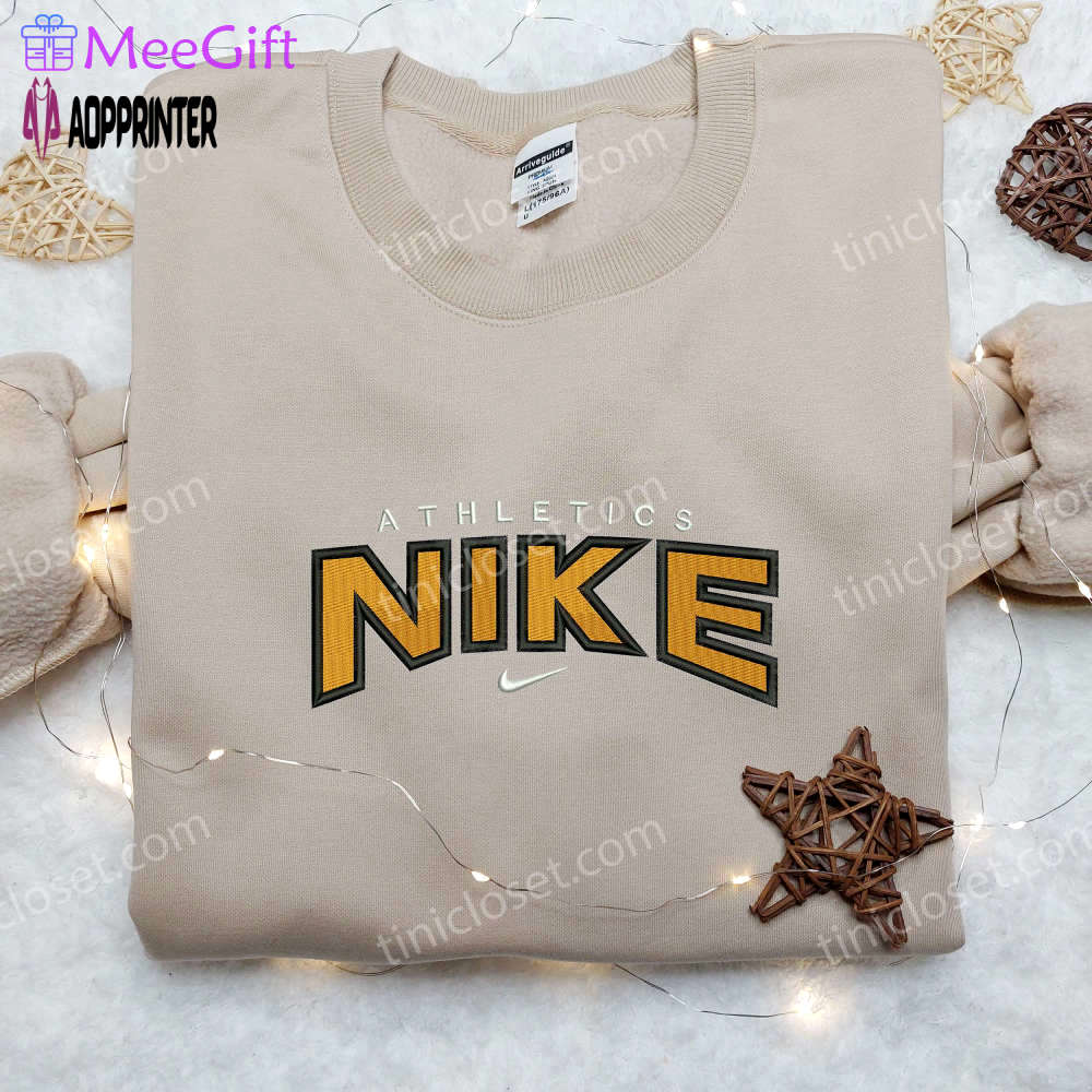 Stylish athletics x nike embroidered shirt: unique nike inspired design Embroidered Shirt